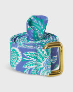 Load image into Gallery viewer, D-Ring Belt in Blue Kiawah Paisley