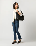 Load image into Gallery viewer, Hannah Hobo Bag in Black Leather