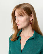 Load image into Gallery viewer, Organic Hoop Earrings in Wine