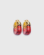Load image into Gallery viewer, Organic Hoop Earrings in Wine