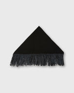 Load image into Gallery viewer, Leather Fringed Triangle Scarf in Black