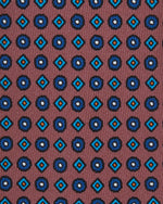 Load image into Gallery viewer, Silk Print Tie in Rose/Mid Blue/Blue Foulard