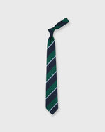 Load image into Gallery viewer, Silk Woven Tie in Green/Navy/Mist Stripe