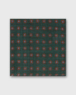 Load image into Gallery viewer, Hand-Rolled Wool/Silk Pocket Square in Green/Orange/Sky Foulard