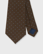 Load image into Gallery viewer, Irish Poplin Tie in Brown/Sky Pin Dot