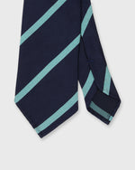 Load image into Gallery viewer, Silk Woven Tie in Navy/Mint Stripe