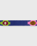 Load image into Gallery viewer, Hand-Loomed D-Ring Belt in Navy/Orange Tribal