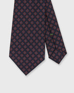 Load image into Gallery viewer, Silk Print Tie in Navy/Copper/Blue Foulard