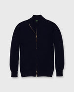 Load image into Gallery viewer, Fine-Gauge Track Jacket Sweater in Navy Escorial Wool