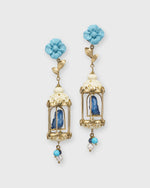 Load image into Gallery viewer, Aviary Classic Earrings in Turquoise/White/Lapis