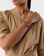 Load image into Gallery viewer, Semi Precious Beaded Bracelet in Raspberry Monochrome