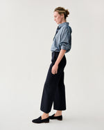 Load image into Gallery viewer, Frankie Cropped Pant in Navy Bi-Stretch Tropical Wool