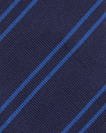 Load image into Gallery viewer, Silk Woven Tie in Navy/Blue Double Stripe