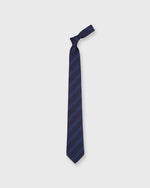 Load image into Gallery viewer, Silk Woven Tie in Navy/Blue Double Stripe