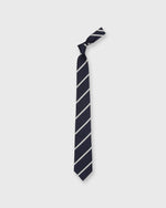Load image into Gallery viewer, Silk Woven Tie in Midnight/Bone Bar Stripe