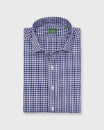 Load image into Gallery viewer, Spread Collar Sport Shirt in Navy Gingham Poplin