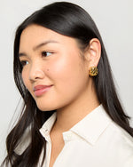 Load image into Gallery viewer, Woven Hoop Earrings in Gold