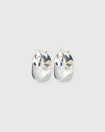 Load image into Gallery viewer, Mini Organic Hoop Earrings in Silver Clear
