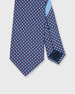 Load image into Gallery viewer, Silk Print Tie in Navy/Red Ping Pong