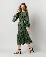 Load image into Gallery viewer, Sorella Dress in Green Herald Flowy Jersey