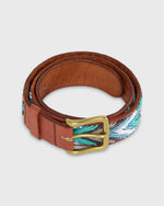 Load image into Gallery viewer, 1.25" African Beaded Belt in Turquoise Bullet Arrow