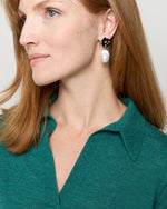 Load image into Gallery viewer, Pearl Drop Earrings in Black