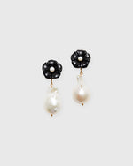 Load image into Gallery viewer, Pearl Drop Earrings in Black