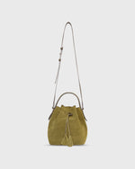 Load image into Gallery viewer, Lulu Bucket Bag in Olive Suede