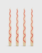 Load image into Gallery viewer, Hand-Painted Taper Candles (Set of 4) in Red