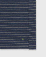 Load image into Gallery viewer, Short-Sleeved Polo in Heather Denim/Heather Graphite Stripe Pima Pique