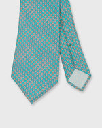 Load image into Gallery viewer, Silk Print Tie in Seafoam/Bone/Yellow Paisley