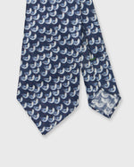 Load image into Gallery viewer, Linen Print Tie in Navy/Blue Gull