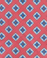 Load image into Gallery viewer, Linen Print Tie in Melon/Blue Medallion