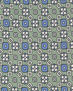 Load image into Gallery viewer, Silk Print Tie in Lovat/Blue/Smoke Kaleidoscope