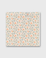 Load image into Gallery viewer, Linen Pocket Square in Cream/Orange Floral