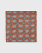 Load image into Gallery viewer, Hand-Rolled Cotolino Pocket Square in Umber/Yellow/Green Foulard