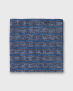 Load image into Gallery viewer, Hand-Rolled Cotolino Pocket Square in Navy/Umber/Sky Medallion
