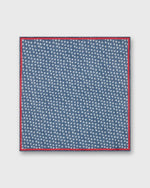 Load image into Gallery viewer, Hand-Rolled Linen/Cotton Pocket Square in Navy/Bone/Red Multi Flower