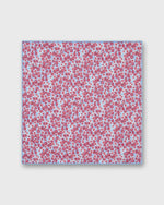 Load image into Gallery viewer, Hand-Rolled Linen/Cotton Pocket Square in Beet/Lilac/Bone Floral