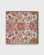 Load image into Gallery viewer, Hand-Rolled Linen/Cotton Pocket Square in Red/Bone Paisley Scene