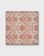 Load image into Gallery viewer, Hand-Rolled Linen/Cotton Pocket Square in Red/Bone Paisley Scene
