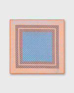 Load image into Gallery viewer, Hand-Rolled Linen/Cotton Pocket Square in Melon/Blue/Bone Mosaic