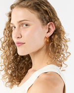 Load image into Gallery viewer, Mini Organic Hoop Earrings in Honey