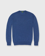 Load image into Gallery viewer, Fine-Gauge Crewneck Sweater in Heather Blue Cashmere