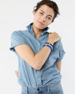 Load image into Gallery viewer, Semi Precious Beaded Bracelet in Royal Blue Monochrome