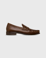 Load image into Gallery viewer, Handsewn Penny Loafer in Chocolate Pebble Grain Leather
