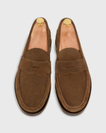 Load image into Gallery viewer, Handsewn Penny Loafer in Chocolate Suede
