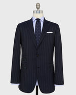 Load image into Gallery viewer, Virgil No. 4 Suit in Navy/Grey Chalk Stripe Plainweave