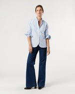 Load image into Gallery viewer, Schoolgirl Shirt in Blue University Stripe Oxford