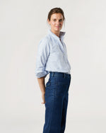 Load image into Gallery viewer, Schoolgirl Shirt in Blue University Stripe Oxford